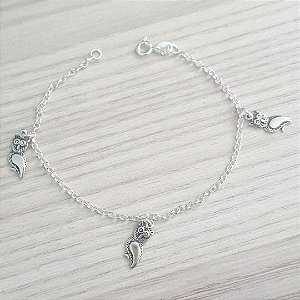 PULSEIRA DE PRATA CORUJINHAS