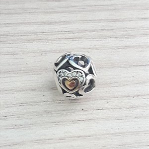 Berloque De Prata Corações Vazados E Reluzentes – Joia em Prata 925 de Qualidade