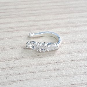 Piercing Fake De Prata 3 Zircônias – Joia em Prata 925 de Qualidade