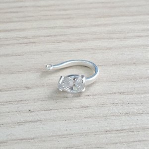 Piercing Fake De Prata Gota Cristal – Joia em Prata 925 de Qualidade
