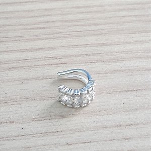 Piercing Fake De Prata Dupla Fileira De Zircônias – Joia em Prata 925 de Qualidade