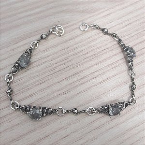 PULSEIRA DE PRATA SNAKE ZIRCÔNIA FUSION FUMÊ