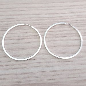 Argola De Prata Fio Quadrado 3,4 Cm – Joia em Prata 925 de Qualidade