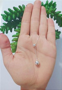 Colar De Prata Gravatinha Bolinha – Joia em Prata 925 de Qualidade