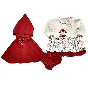Vestido com capuz chapeuzinho vermelho