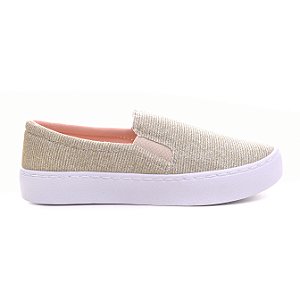 Tênis Feminino Slip On Ouro Light