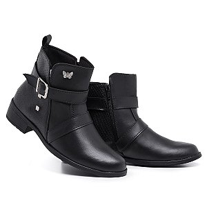 Bota Feminina Cano Curto Com Zíper