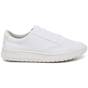 Tênis Feminino Casual Com Cadarço Elástico Branco