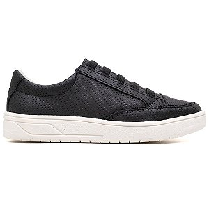 Tênis Feminino Casual Com Cadarço Elástico Preto