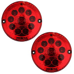 KIT 2 Lanterna Traseira Ônibus Caminhão 155mm 10 LED 12V VM