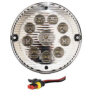 Lanterna Traseira Ré Ônibus Caminhão 155mm 10 LED 12V CR c/Conector
