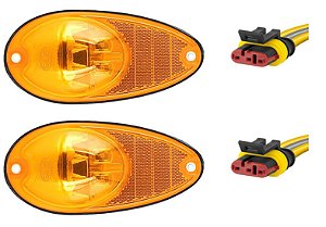 Lanterna Lateral Seta (Pisca) / Posição / Retrorrefletor 5LED Âmbar 12 volts com Conector
