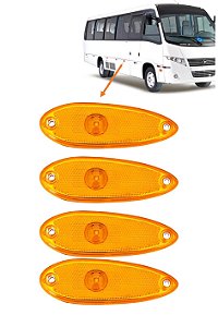 4 Lanterna Lateral Ônibus Caio Mascarello Marcopolo 1 LED AM 12volts