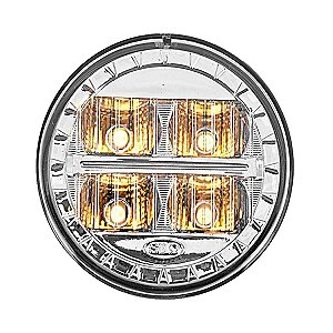 Lanterna Dianteira Ônibus Caio 70mm Cristal com 4 Led AM