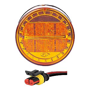 Lanterna Traseira Ônibus Caminhão 70mm 4 Led +Conector