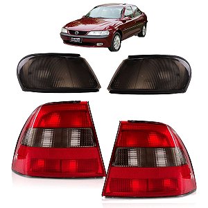 KIT PAR Lanterna Dianteira Traseira Vectra 1997 1998 99 FUMÊ