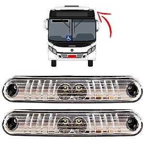 KIT 2 Lanterna Vigia Teto Busscar Caio Apache Vip 24volts CR