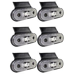 6 Lanterna Lateral Caminhão Carreta Facchini LED CR +Suporte
