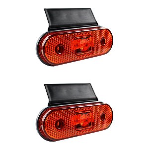 2 Lanterna Lateral Caminhão Carreta Facchini LED AM +Suporte