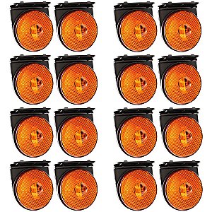 16 Lanterna Lateral Caminhão Carreta 88mm LED BIVOLT AM +Suporte