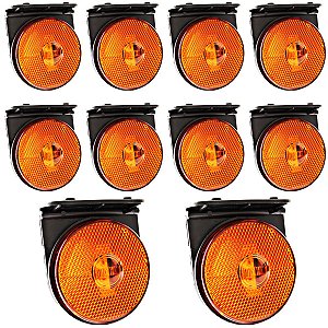 10 Lanterna Lateral Caminhão Carreta 88mm LED BIVOLT AM +Suporte