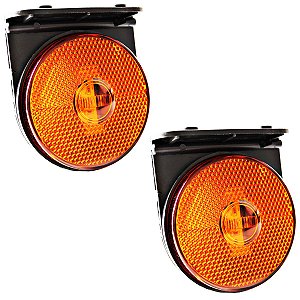 2 Lanterna Lateral Caminhão Carreta 88mm LED BIVOLT AM +Suporte