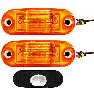 2 Lanterna Vigia Teto Ônibus Caminhão 2 LED BIVOLT AM +Conector