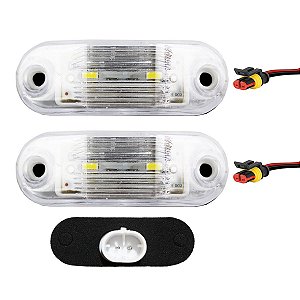 2 Lanterna Vigia Placa Ônibus Caminhão 2 LED BIVOLT CR +Conector