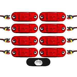 8 Lanterna Vigia Teto Ônibus Caminhão 2 LED BIVOLT VM +Conector