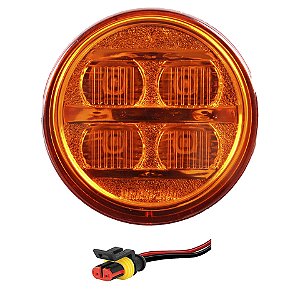 Lanterna Seta Ônibus Caminhão 70mm 4 Led AM BIVOLT +Conector
