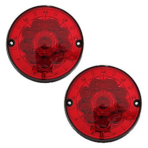 KIT 2 Lanterna Traseira Ônibus Caminhão 125mm 10 LED 12V VM