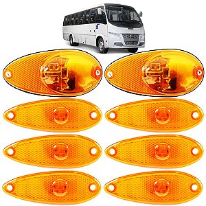 8 Lanterna Lateral Ônibus Caminhão Bolha Peixinho LED BIVOLT