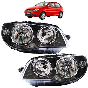 PAR Farol Palio 2004 2005 06 a 2016 Máscara Negra Aro Cromado