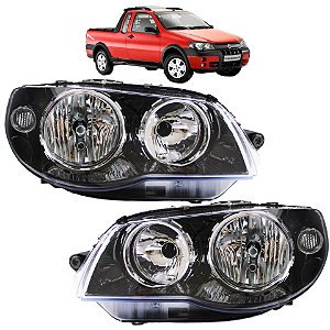 PAR Farol Strada 2005 2006 2007 2008 a 2012 Máscara Negra Aro Cromado