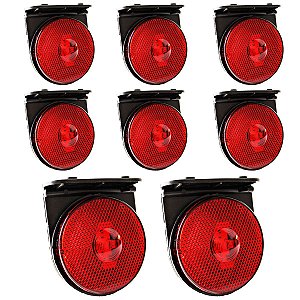 8 Lanterna Lateral Carreta Randon 88mm LED BIVOLT VM +Suporte