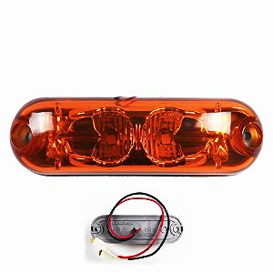 Lanterna Ônibus Caminhão Vigia Teto Cromada 2 LED 24 Volts AM