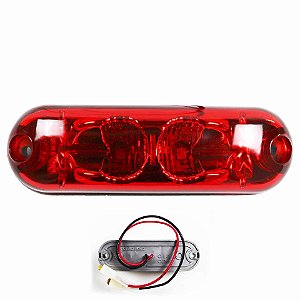 Lanterna Ônibus Caminhão Vigia Teto Cromada 2 LED 24 Volts VM