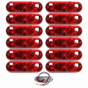 12 Lanterna Ônibus Caminhão Vigia Teto Cromada 2 LED 24 Volts VM