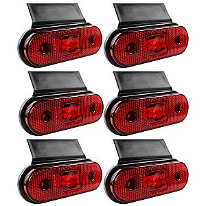 6 Lanterna Lateral Caminhão Carreta Facchini LED VM +Suporte