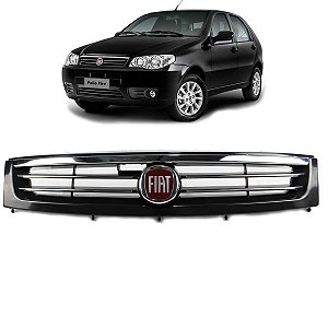 Grade Palio Fire Economy 2014 15 16 17 Preta Frisos Cromada +Emblema