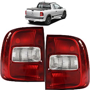 PAR Lanterna Traseira Saveiro G5 2008 2009 2010 2011 2012 CRISTAL