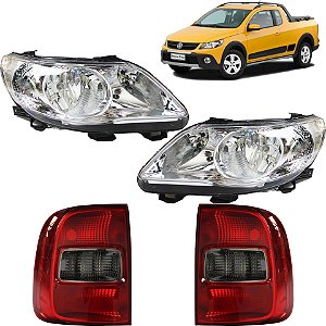PAR Farol Lanterna Saveiro G5 2009 2010 2011 2012 FOCO Duplo Cromado FU