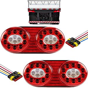 PAR Lanterna Traseira para Caminhão Carreta Baú LED 12 volts +Conector