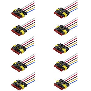 10 Conector 5 Vias Selado com Chicote Automóvel Caminhão Ônibus