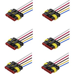 6 Conector 5 Vias Selado com Chicote Automóvel Caminhão Ônibus