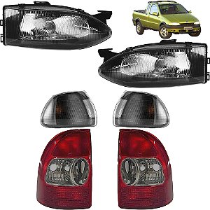 KIT Farol Lanterna Strada 1996 1997 1998 1999 2000 G1 Máscara Negra