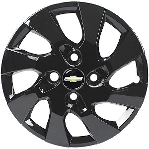 JG 4 Calota Onix 2013 2014 2015 2016 Aro 15 Black Piano com Emblema