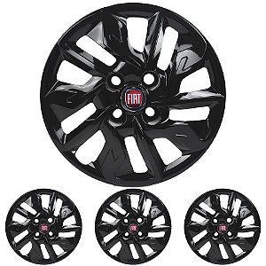JG 4 Calota Argo 2017 2018 2019 2020 Aro 14 Black Piano com Emblema