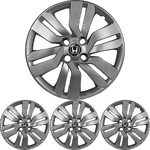 JG Calota Fit 2015 16 17 18 Aro 15 Prata Metálico com Emblema