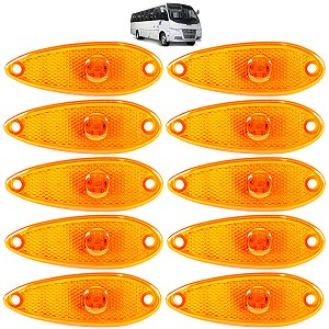 KIT 10 Lanterna Lateral Ônibus Peixinho 1LED BIVOLT AM